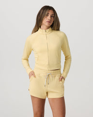 Halo Mini Track Jacket Lemon Snap Heather Cropped Zip-Up | Vuori Outlet