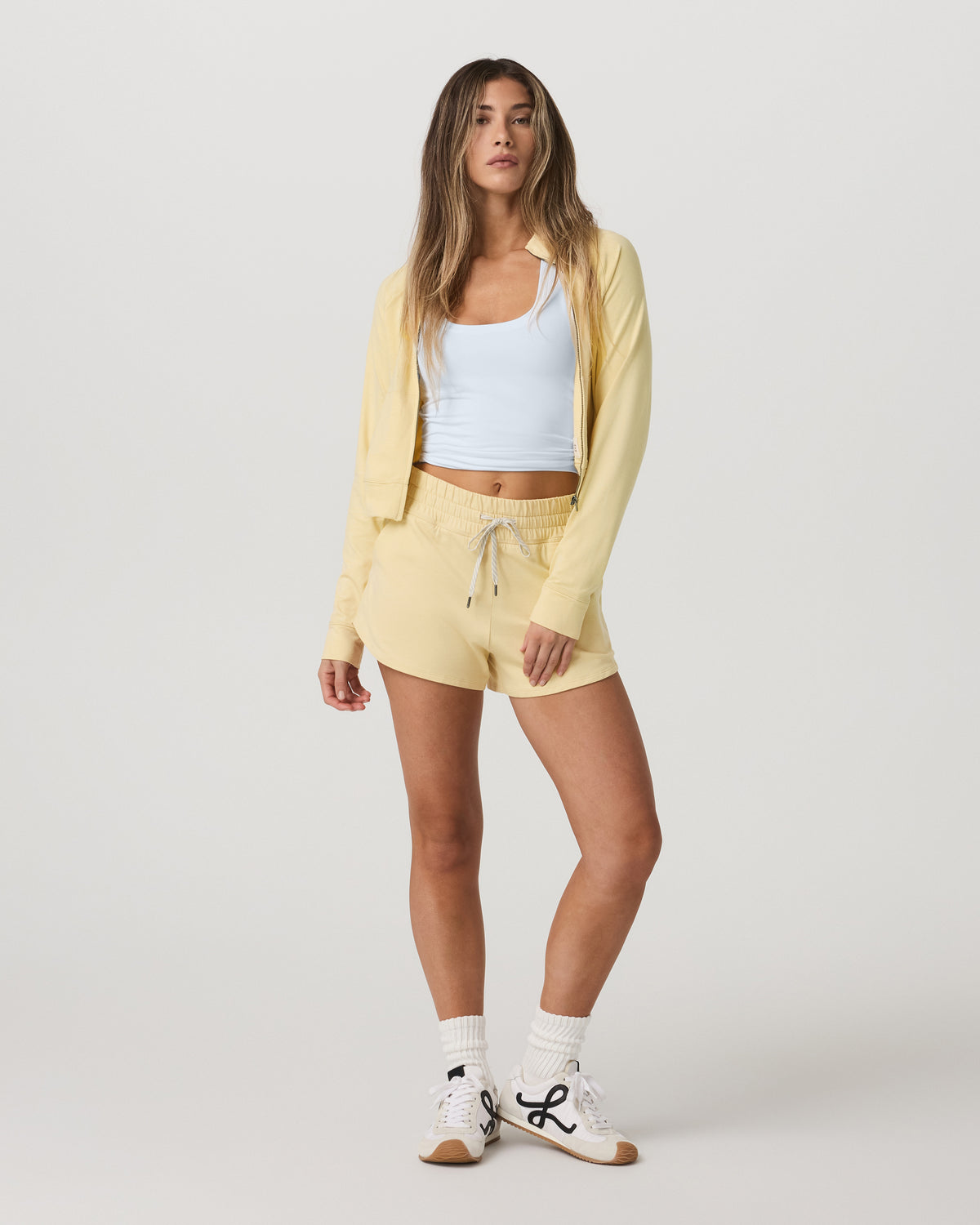 Halo Mini Track Jacket Lemon Snap Heather Cropped Zip-Up | Vuori Outlet