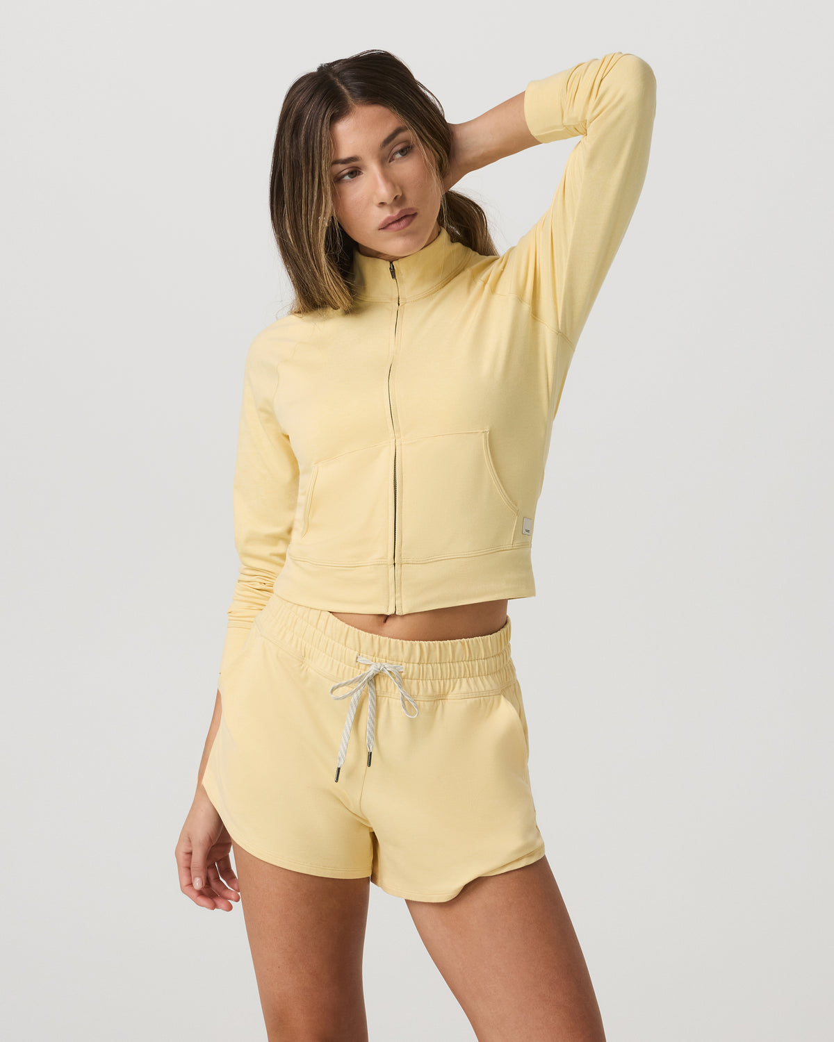 Halo Mini Track Jacket Lemon Snap Heather Cropped Zip-Up | Vuori Outlet