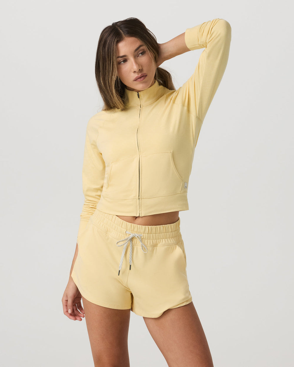 Halo Mini Track Jacket Lemon Snap Heather Cropped Zip-Up | Vuori Outlet