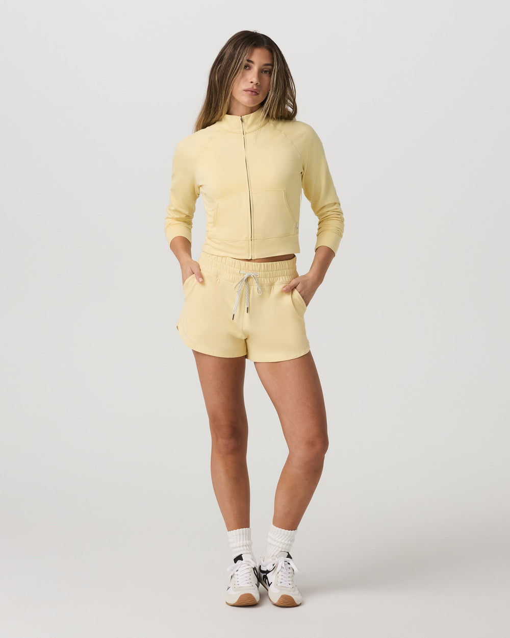 Halo Mini Track Jacket Lemon Snap Heather Cropped Zip-Up | Vuori Outlet