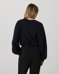 Sedona Bubble Crew Women's Black Pullover Crewneck | Vuori