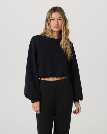 Sedona Bubble Crew Women's Black Pullover Crewneck | Vuori