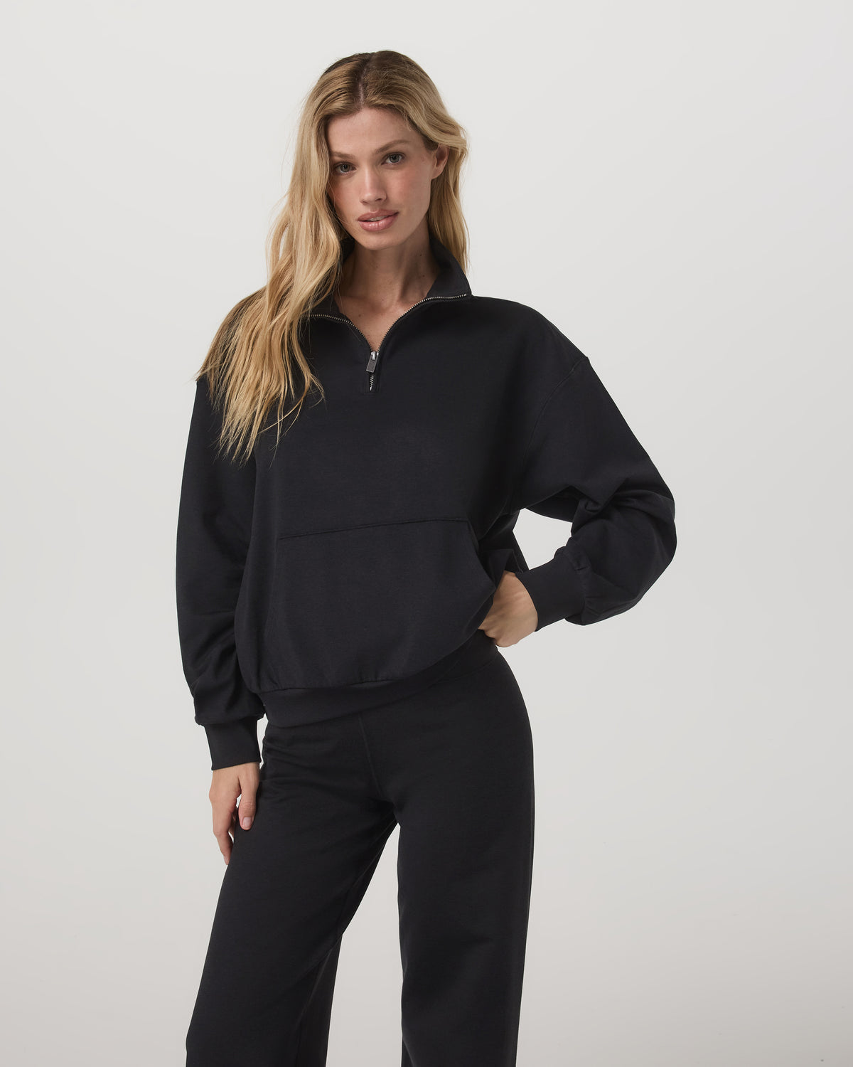 Granite Half Zip Black Heather Pullover Sweatshirt | Vuori Discount