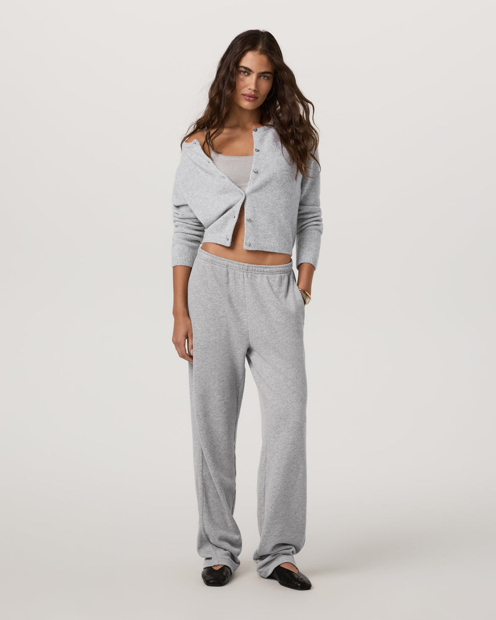 Émilie Cashmere Cardi Women's Pale Grey Heather | Vuori Sale