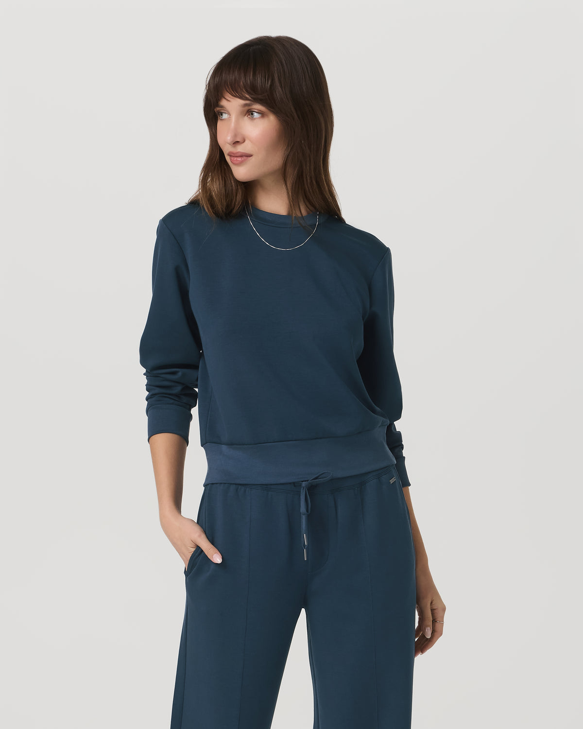 Compose Crew Ocean Blue Pullover Fleece Sweatshirt | Vuori On sale