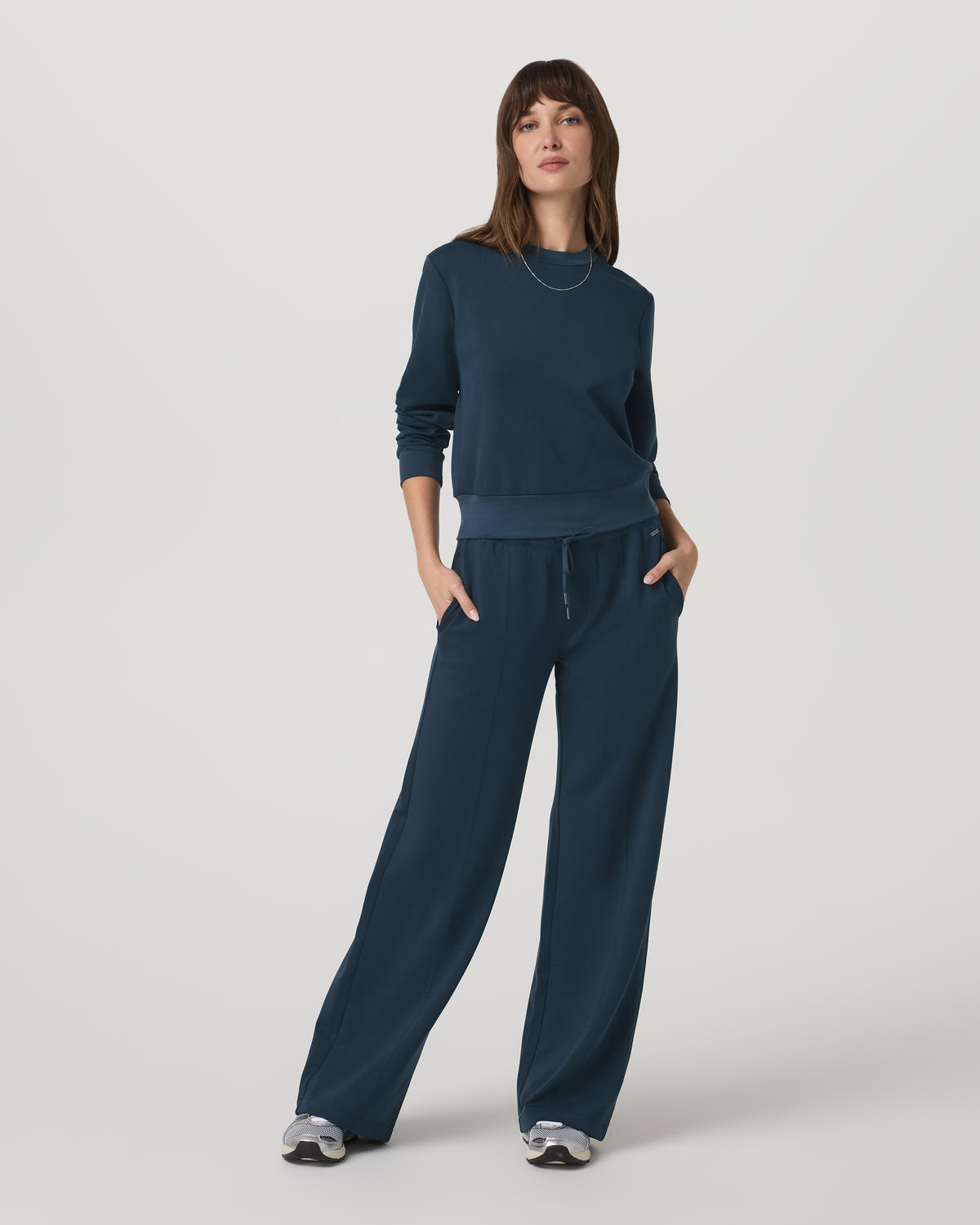 Compose Crew Ocean Blue Pullover Fleece Sweatshirt | Vuori On sale