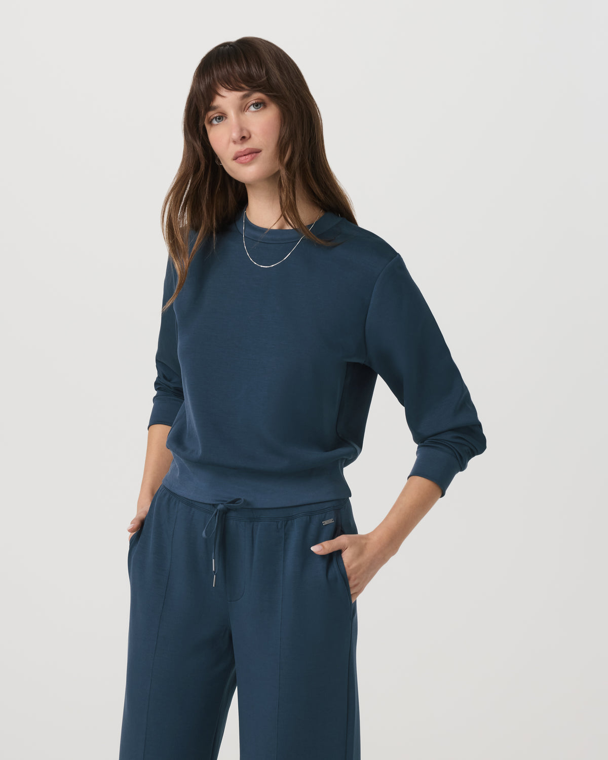 Compose Crew Ocean Blue Pullover Fleece Sweatshirt | Vuori On sale
