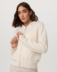 Émilie Cashmere Hoodie Women's Porcelain Zip | Vuori US