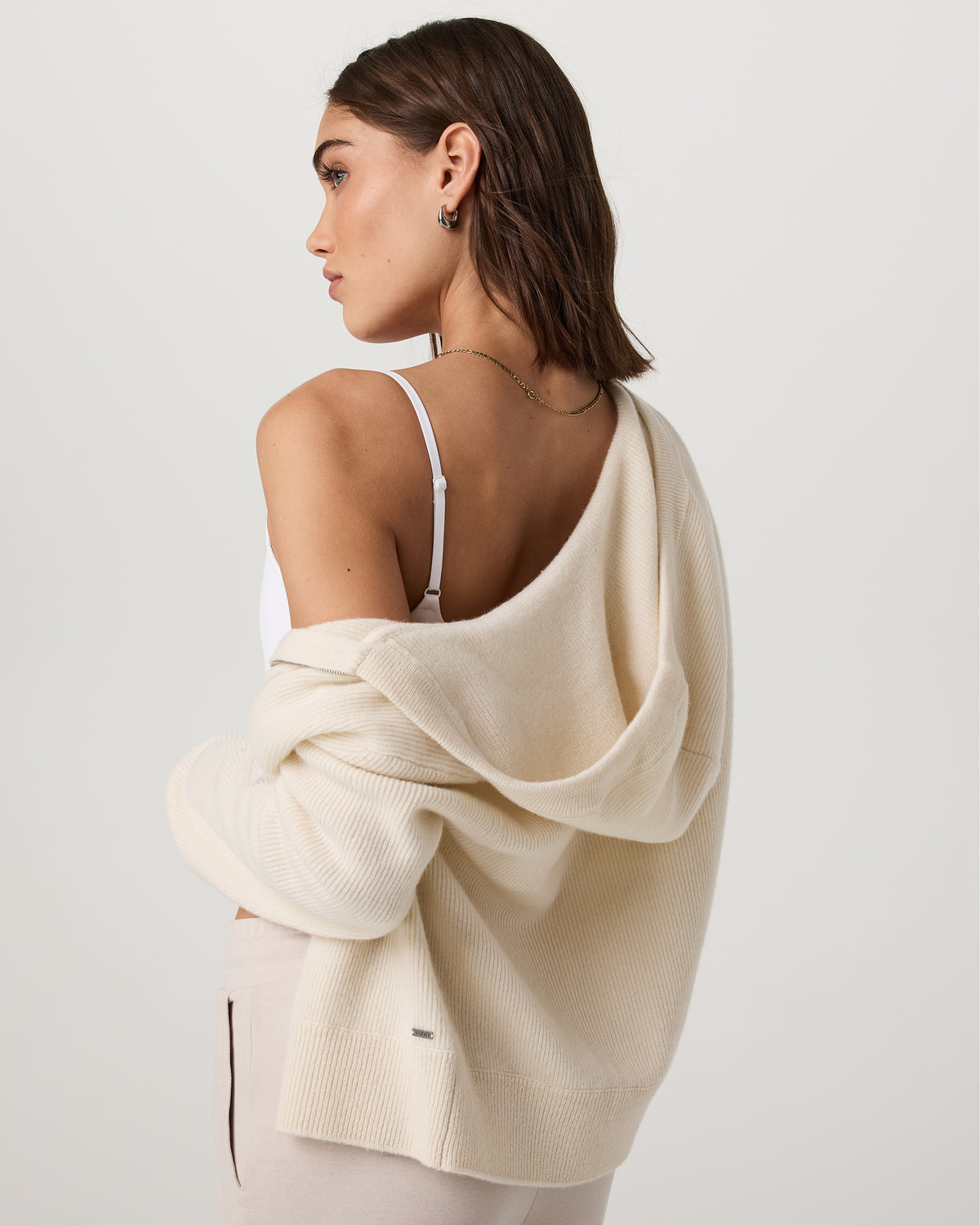 Émilie Cashmere Hoodie Women's Porcelain Zip | Vuori US