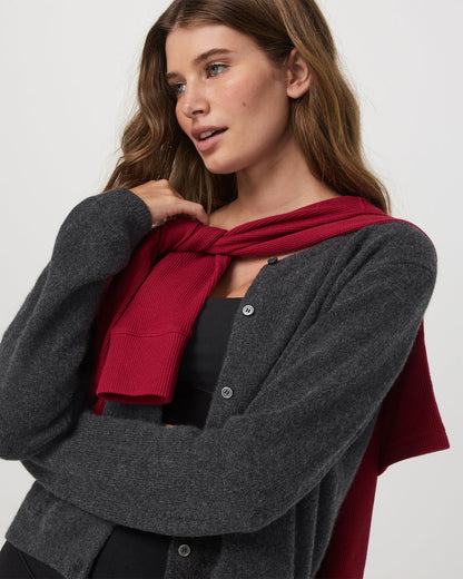 Émilie Cashmere Cardi Women's Charcoal Heather | Vuori Clothing