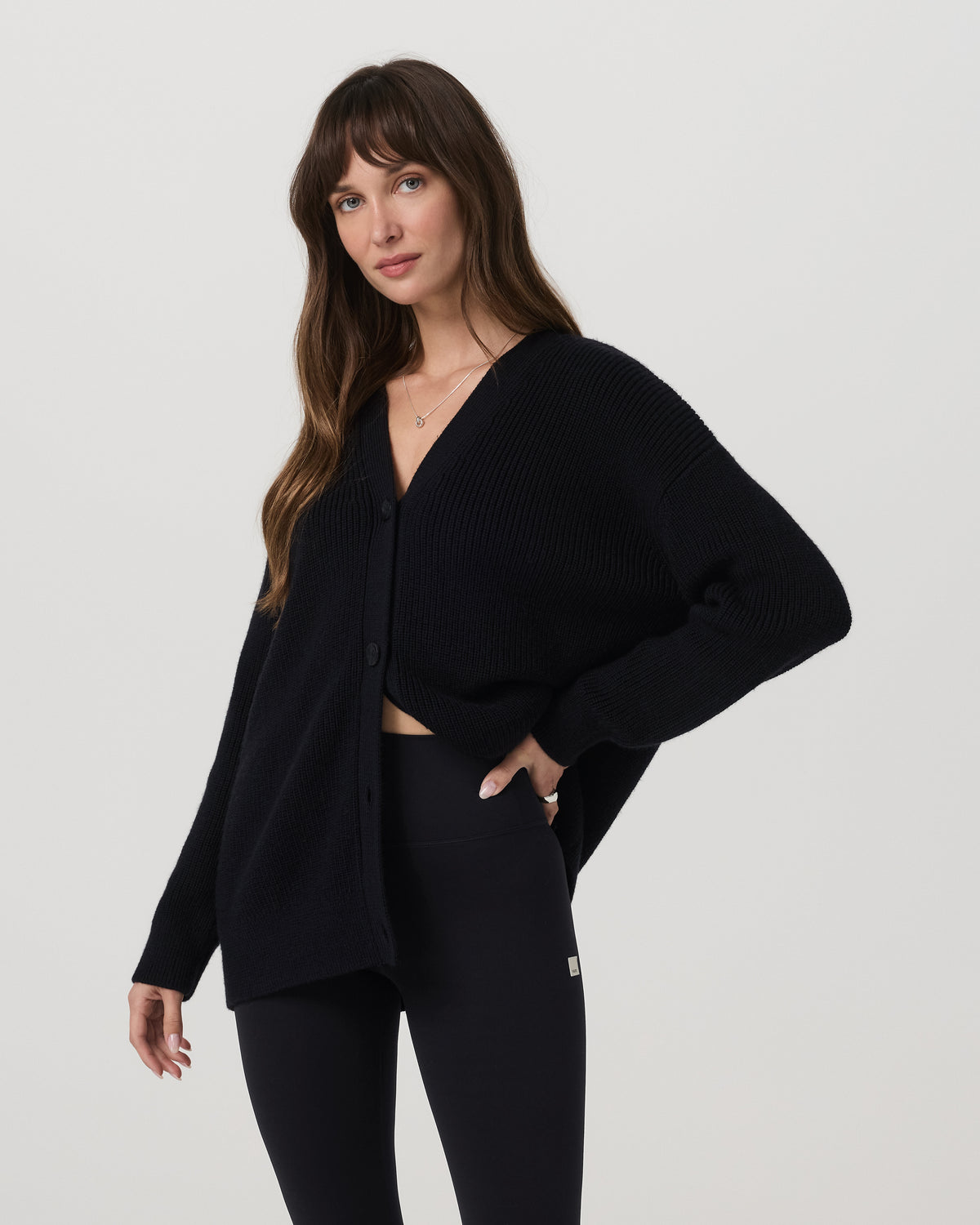 Alps Boyfriend Cardigan Women's Black Knit Sweater | Vuori Sale