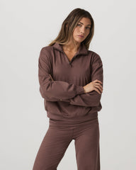 Granite Half Zip Women's Sable Heather Sweatshirt | Vuori On sale