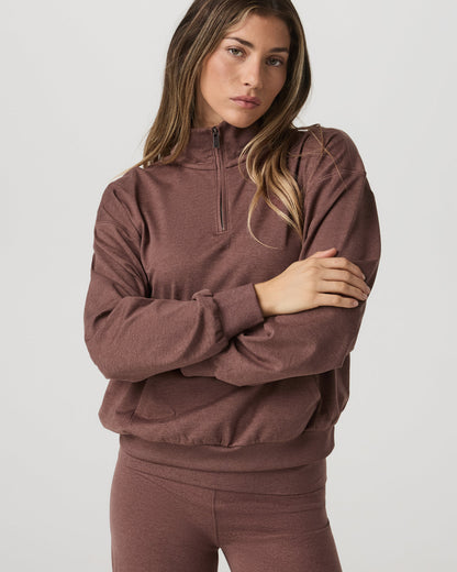 Granite Half Zip Women's Sable Heather Sweatshirt | Vuori On sale