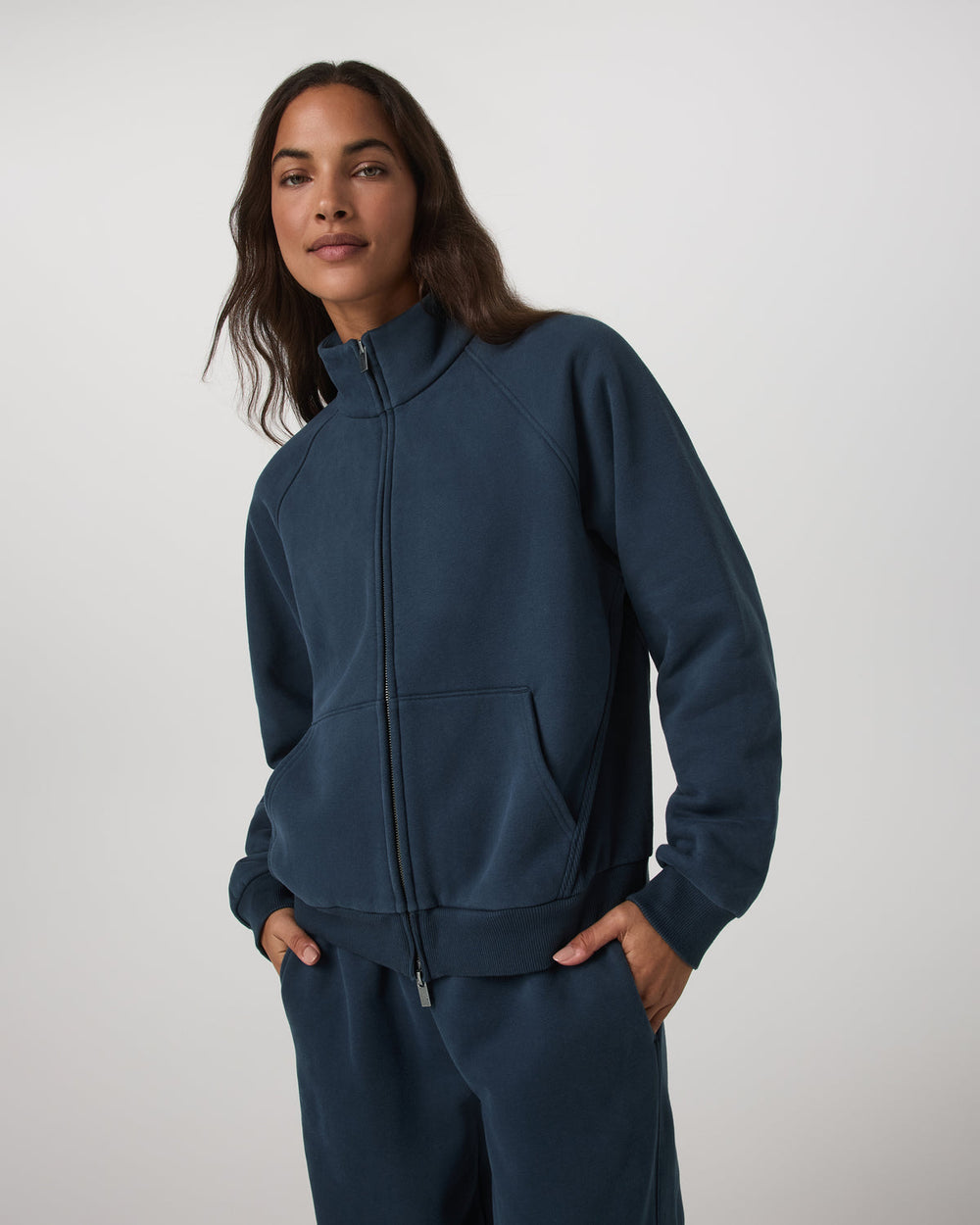 Restore Double Zip Sweatshirt Ocean Blue Full-Zip Fleece | Vuori For sale