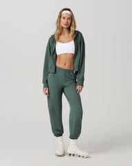 Halo Modern Full Zip Hoodie Women's Agate Green Hoodie | Vuori Online