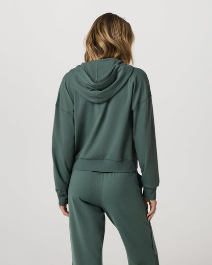 Halo Modern Full Zip Hoodie Women's Agate Green Hoodie | Vuori Online