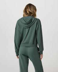 Halo Modern Full Zip Hoodie Women's Agate Green Hoodie | Vuori Online