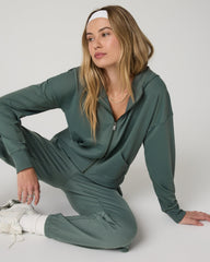 Halo Modern Full Zip Hoodie Women's Agate Green Hoodie | Vuori Online