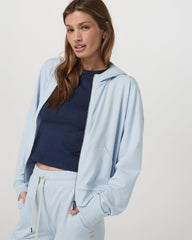 Women's Halo Modern Full Zip Hoodie Soft Sky Heather | Vuori Outlet
