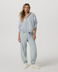 Restore Relaxed Half Zip Hoodie Blue Haze Jacket | Vuori US