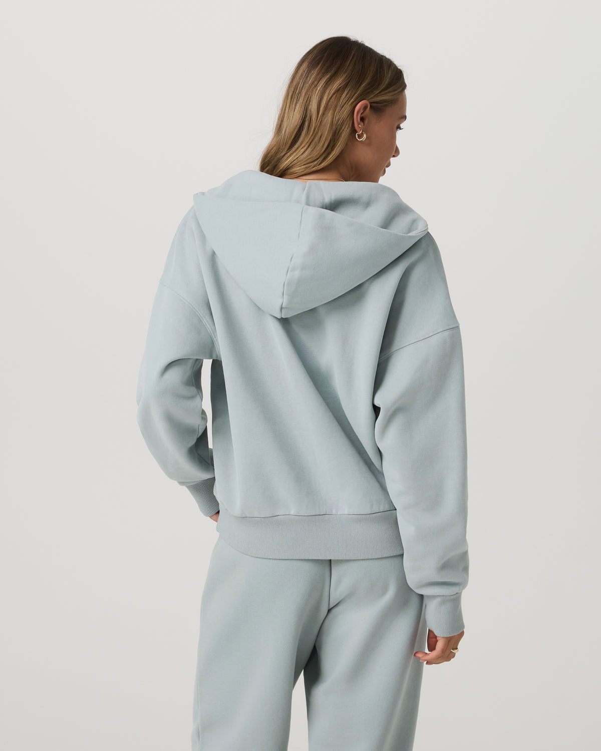 Restore Relaxed Half Zip Hoodie Blue Haze Jacket | Vuori US
