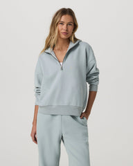 Restore Relaxed Half Zip Hoodie Blue Haze Jacket | Vuori US
