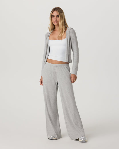 Waffle Full Zip Hoodie Women's Light Grey Hoodie | Vuori Clothing