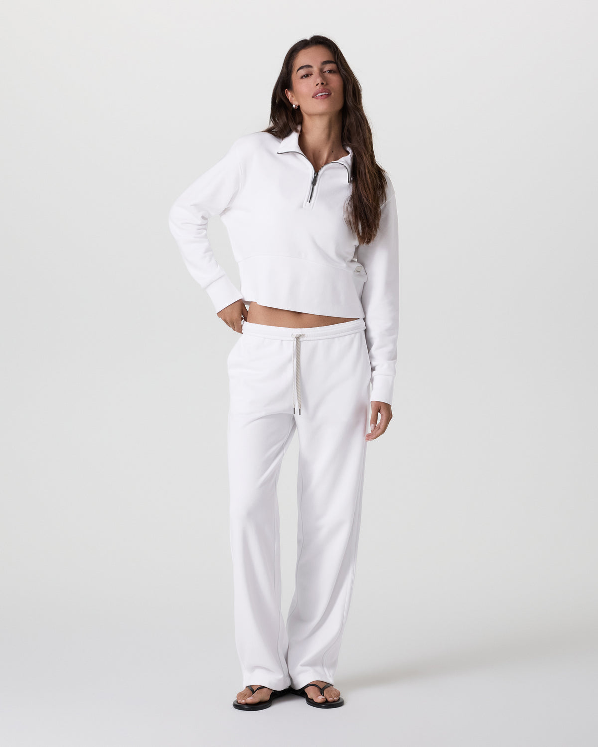 Sedona Cropped Half Zip White | Vuori On sale