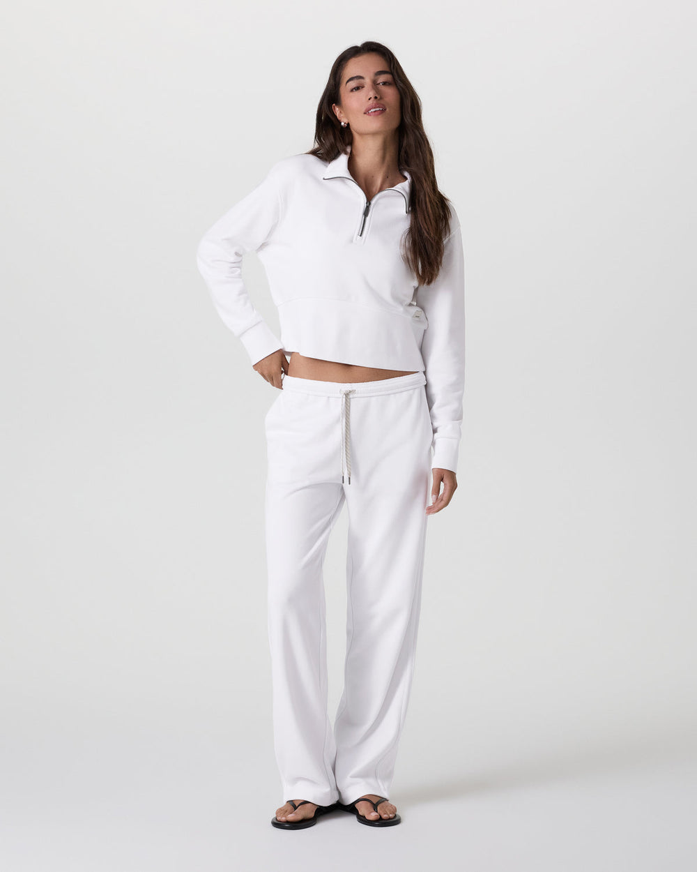 Sedona Cropped Half Zip White | Vuori On sale