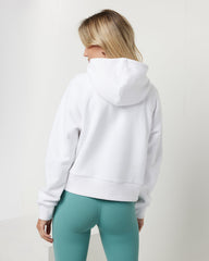 Restore Half Zip Hoodie Women's White Hoodie | Vuori US