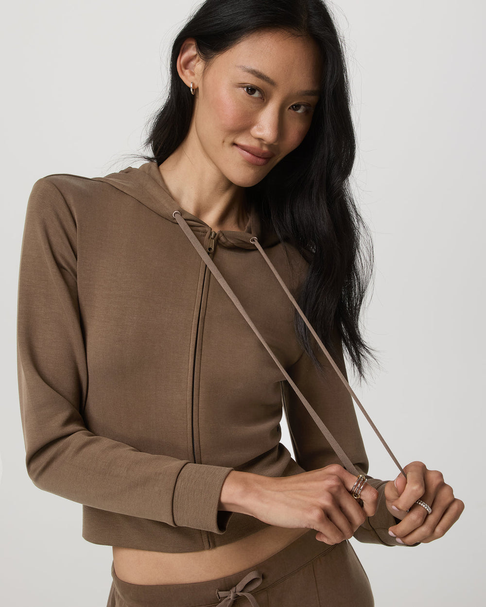 Compose Full Zip Hoodie Women's Espresso Zip-Up Jacket | Vuori