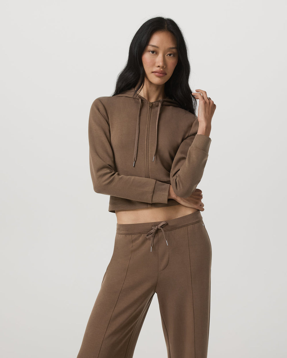 Compose Full Zip Hoodie Women's Espresso Zip-Up Jacket | Vuori