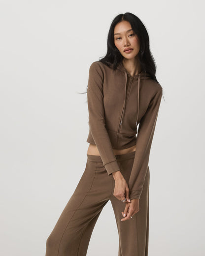 Compose Full Zip Hoodie Women's Espresso Zip-Up Jacket | Vuori