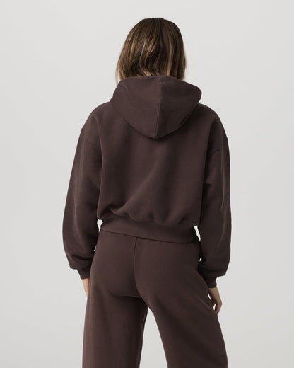 Restore Mini Full Zip Hoodie Women's Java Jacket | Vuori On sale