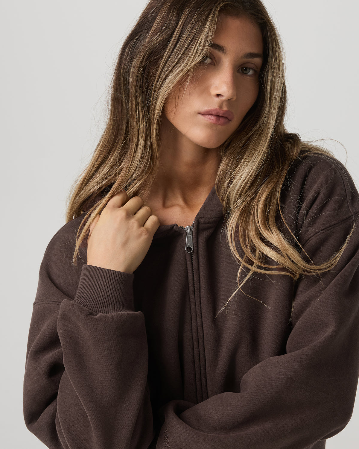 Restore Mini Full Zip Hoodie Women's Java Jacket | Vuori On sale
