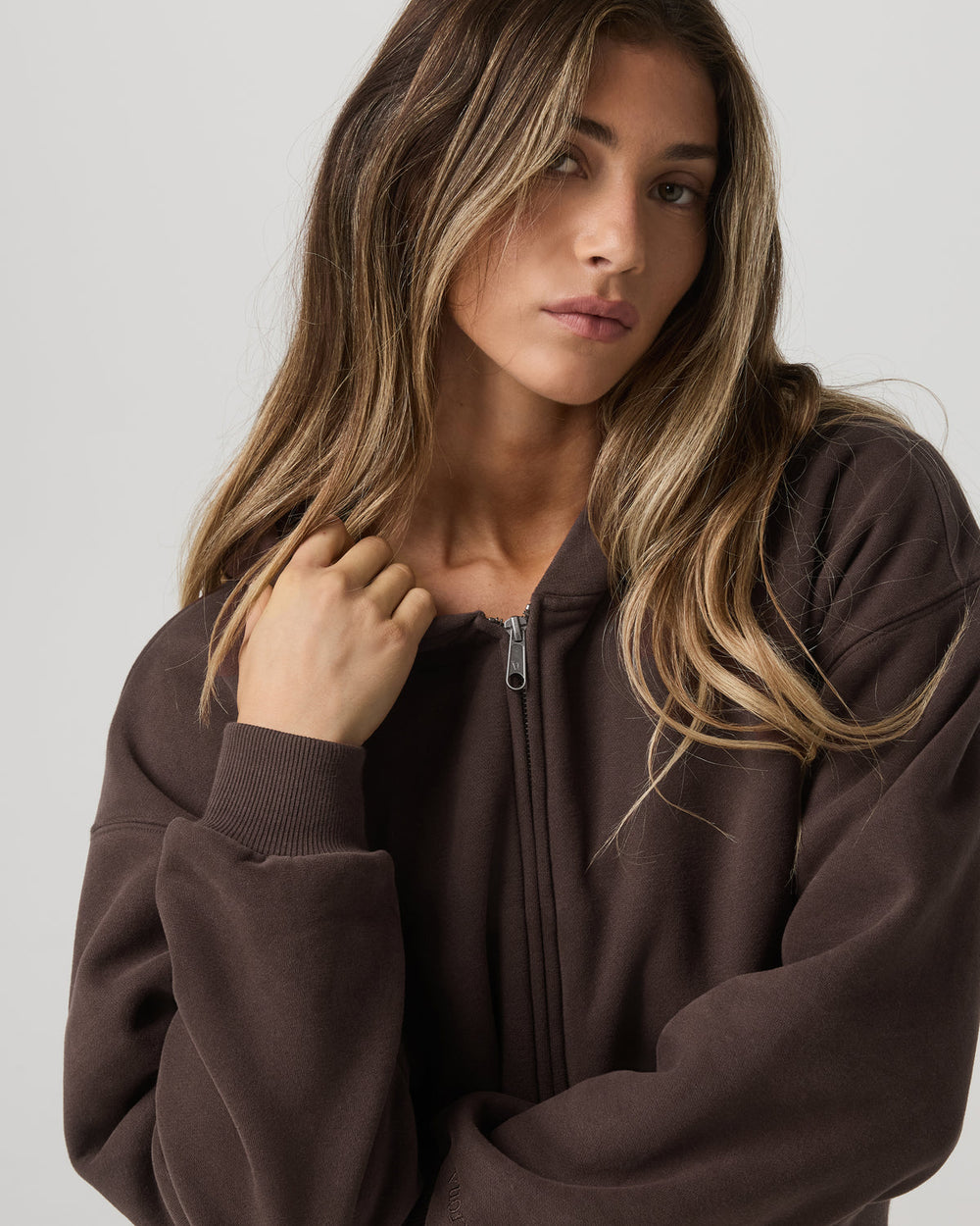Restore Mini Full Zip Hoodie Women's Java Jacket | Vuori On sale