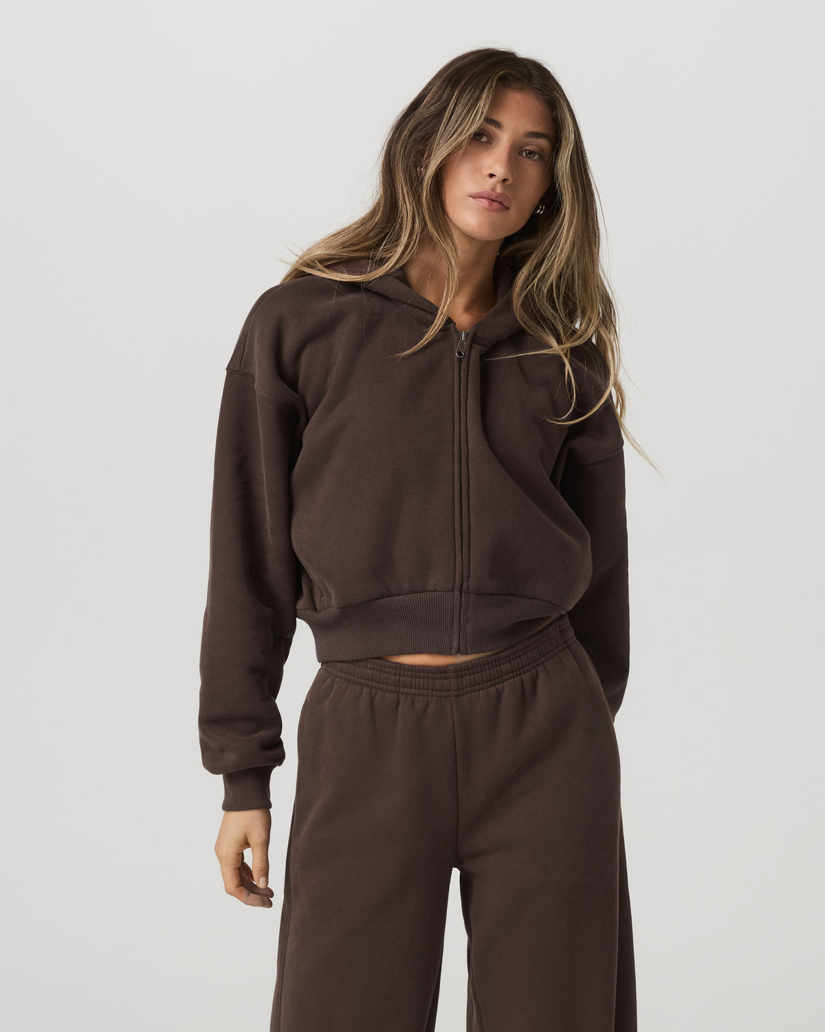 Restore Mini Full Zip Hoodie Women's Java Jacket | Vuori On sale
