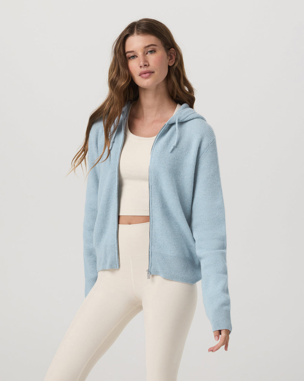 Émilie Cashmere Hoodie Women's Bluebell Zip | Vuori Outlet