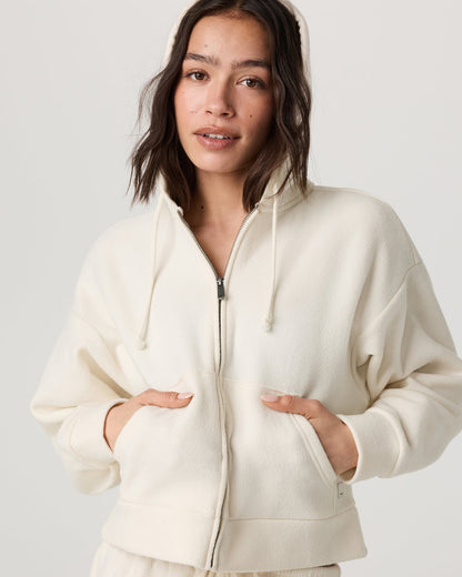 Beach Fleece Zip Up Women's Natural Full-Zip Hoodie | Vuori US