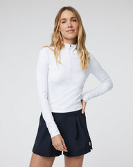 Studio Half Zip Women's White Athletic Pullover | Vuori Clothing