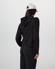 Halo Modern Full Zip Hoodie Solid Black | Vuori