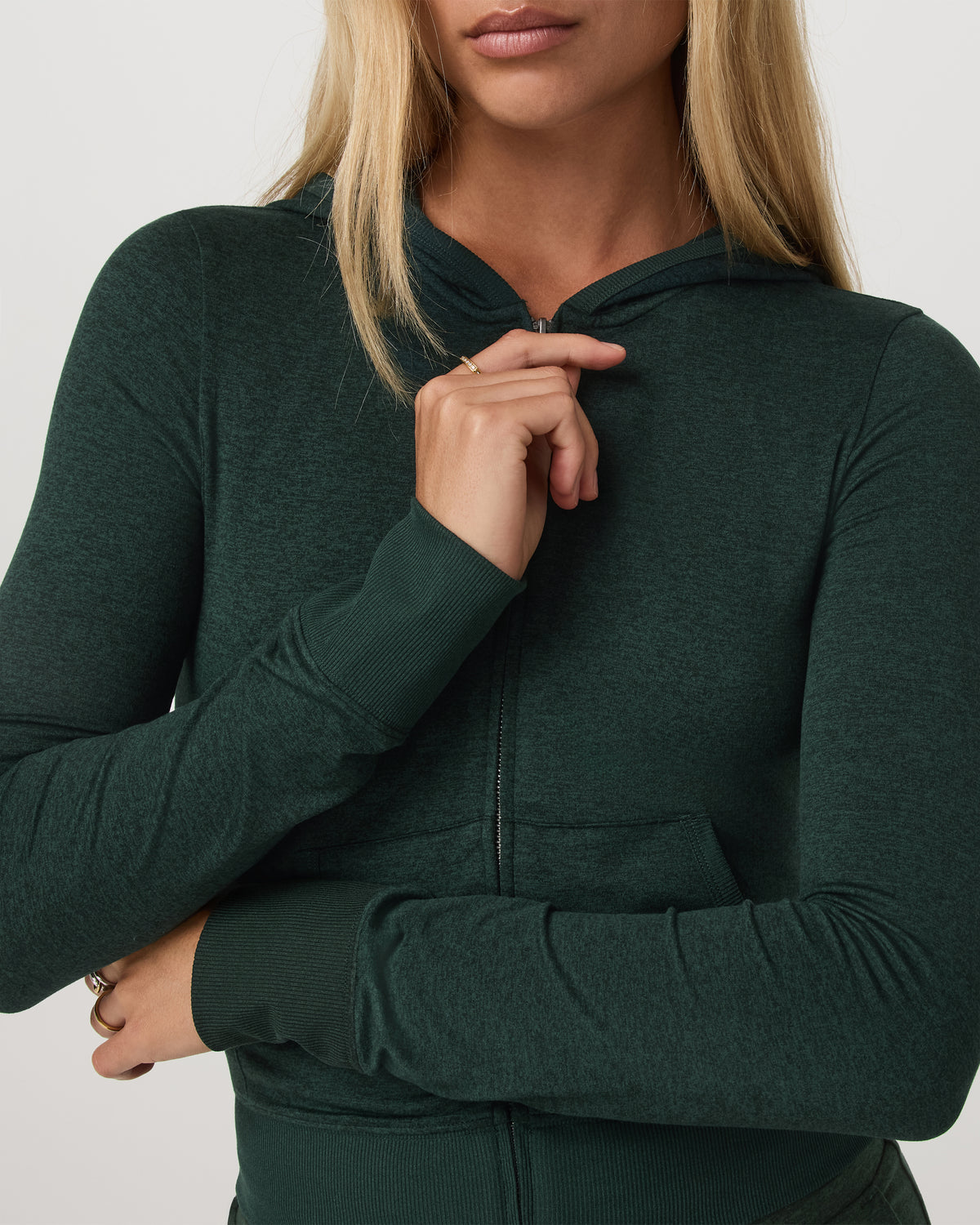 Halo Mini FZ Hoodie Women's Evergreen Heather Hoodie | Vuori Discount