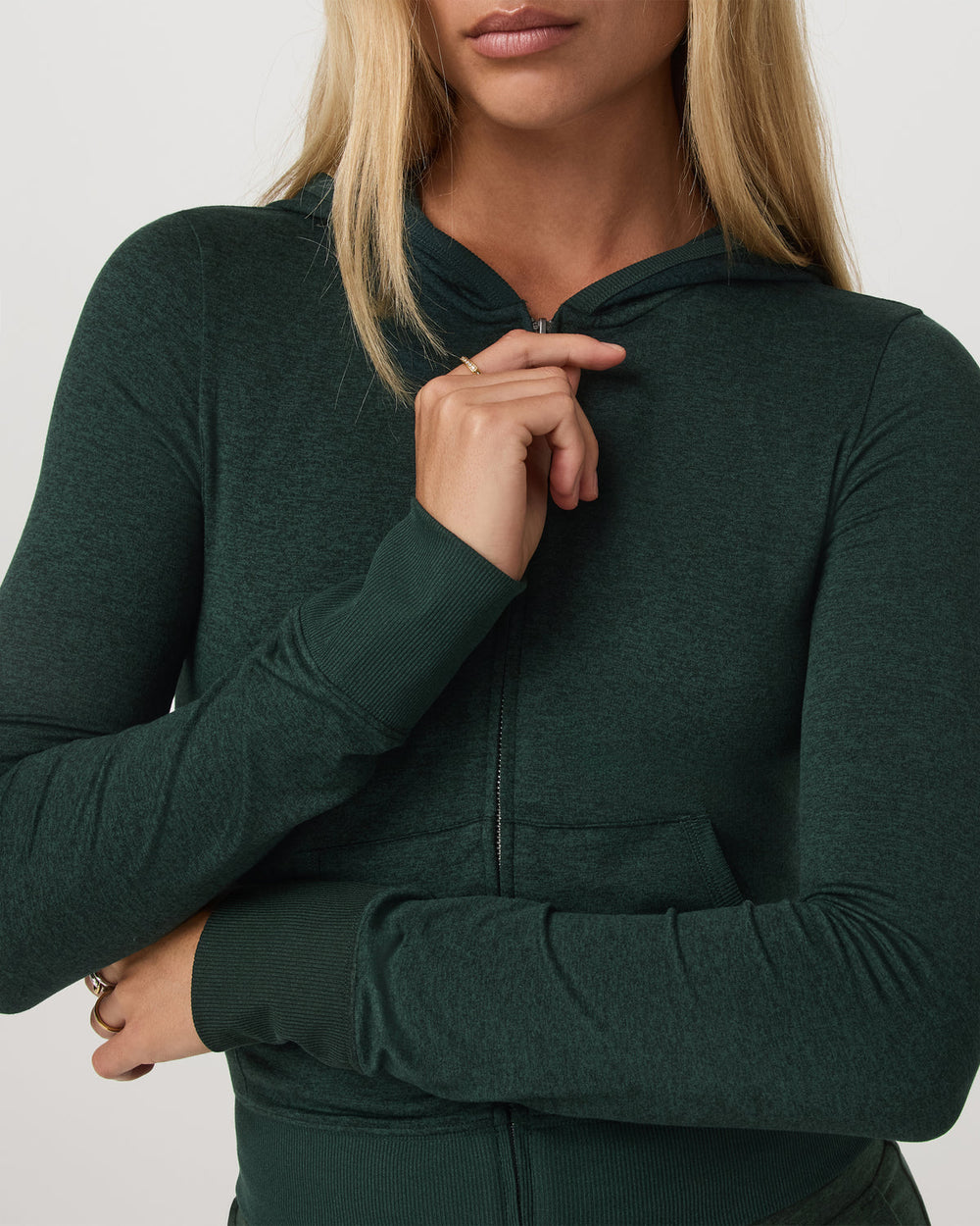 Halo Mini FZ Hoodie Women's Evergreen Heather Hoodie | Vuori Discount