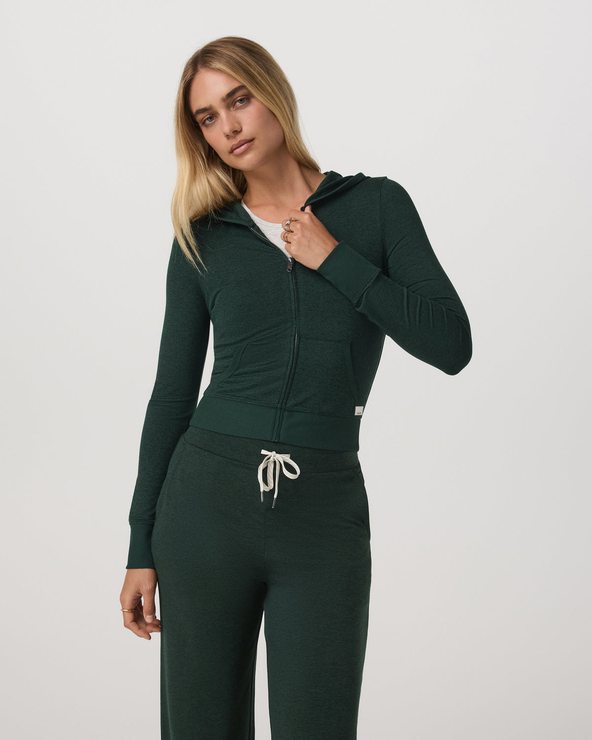 Halo Mini FZ Hoodie Women's Evergreen Heather Hoodie | Vuori Discount