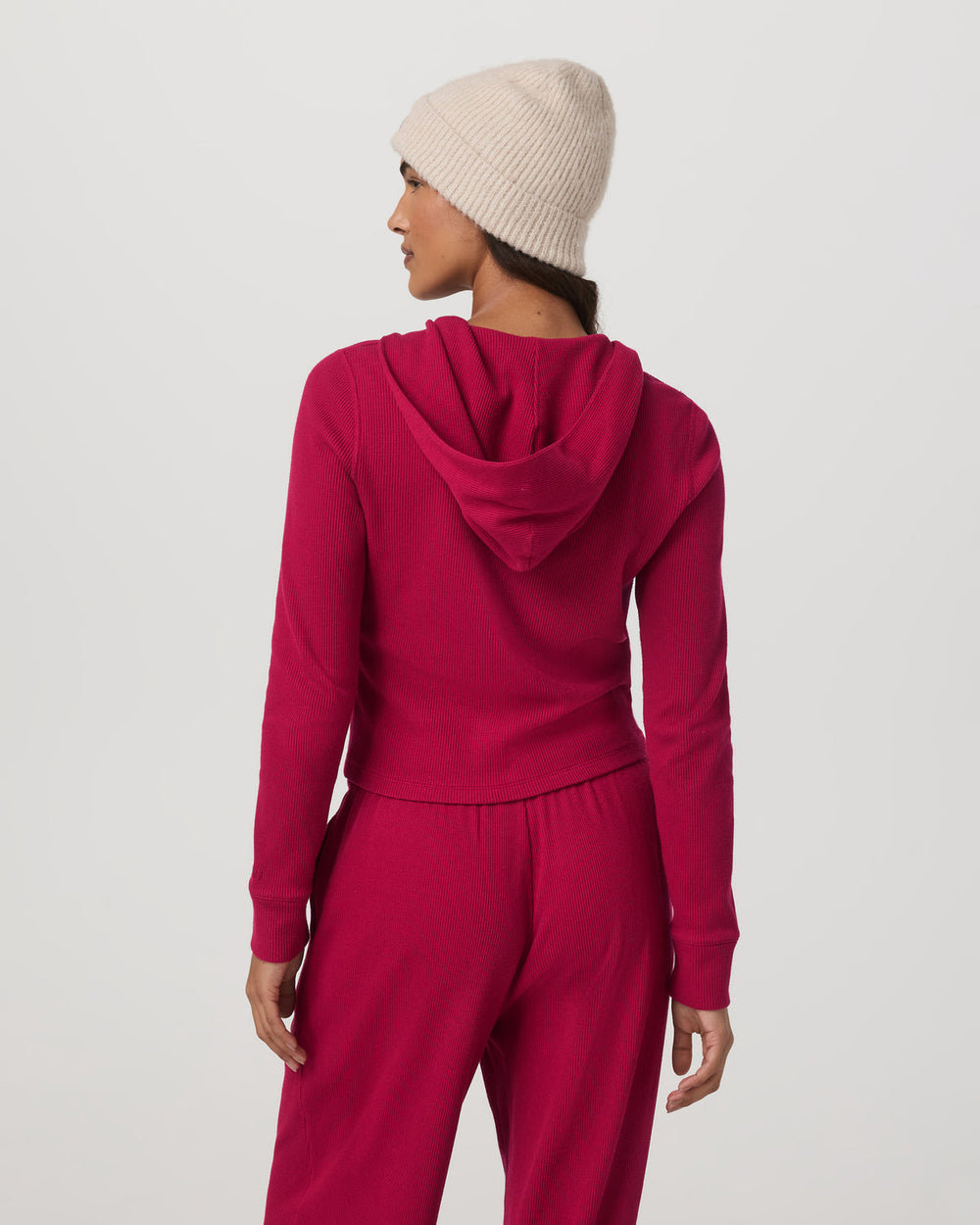 Waffle Full Zip Hoodie Women's Strawberry Hoodie | Vuori US