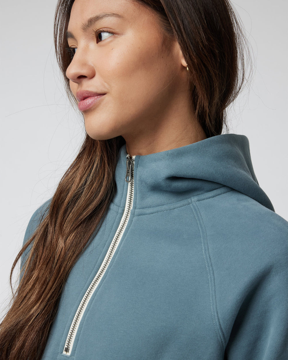 Restore Half Zip Hoodie Women's Smoke Blue Hoodie | Vuori Clothing