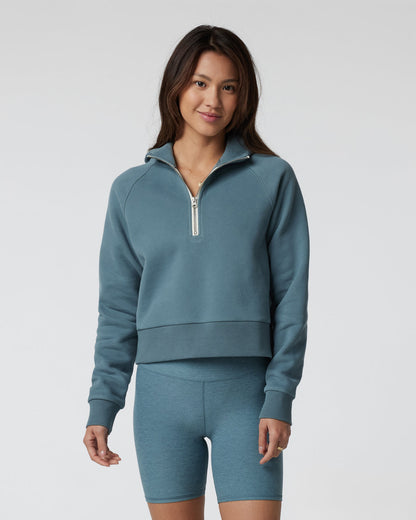Restore Half Zip Hoodie Women's Smoke Blue Hoodie | Vuori Clothing