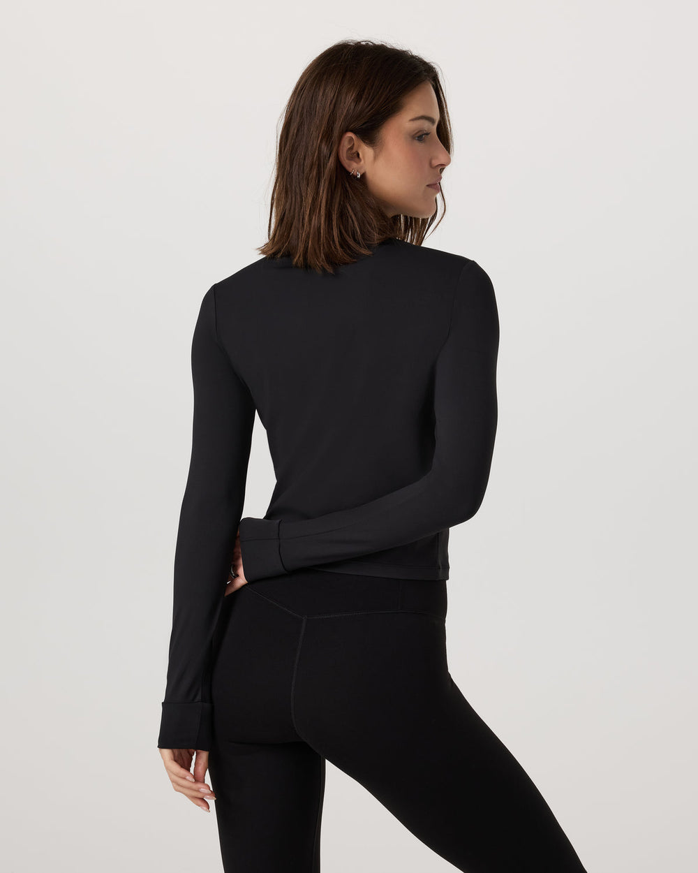 Studio Half Zip Women's Black Workout Jacket | Vuori