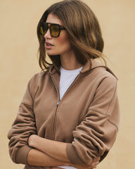 Restore Mini Full Zip Hoodie Women's Nutmeg Jacket | Vuori Sale